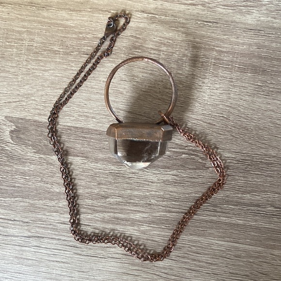 Foxlark handcrafted bold smoky quartz pendant necklace copper patina - Picture 3 of 6